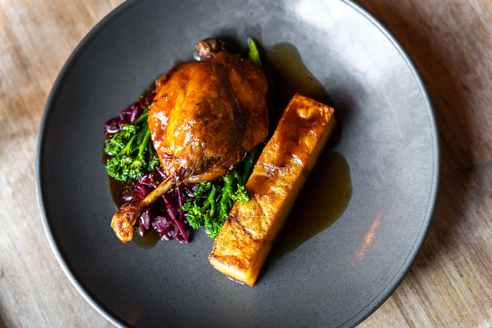 Duck Confit on the menu at Botley Hill Farmhouse country pub near Oxted, Surrey